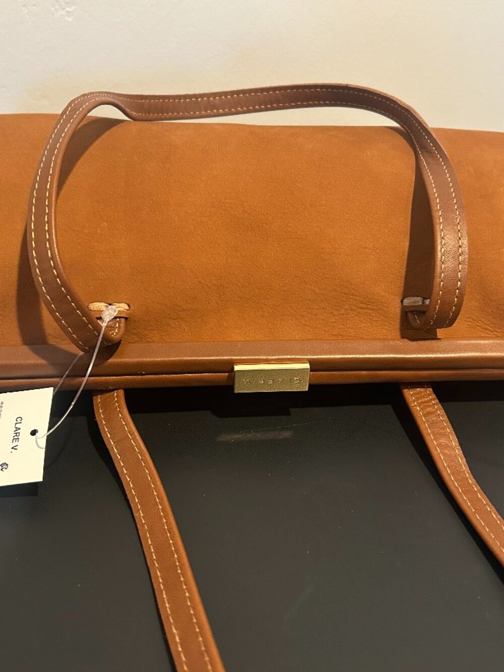 NWT Clare V. Yvette Bag Hazelnut Brown Nubuck Suede Shoulder Bag - Picture 3 of 5